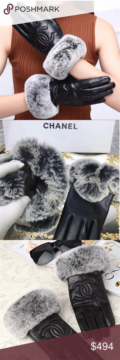 chanel gloves with fur